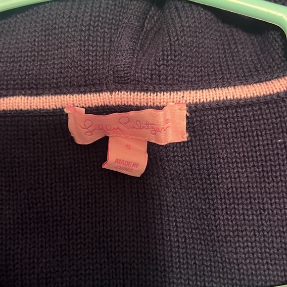 Lilly Pulitzer Navy Sweater with Hood - Picture 3 of 3